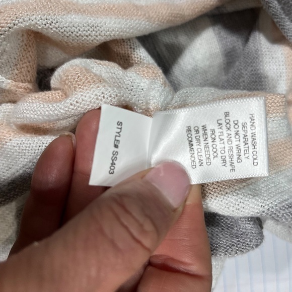 Michael Stars Lightweight Knit Seater white/gray/peach Stripes Size 1 - Picture 8 of 10